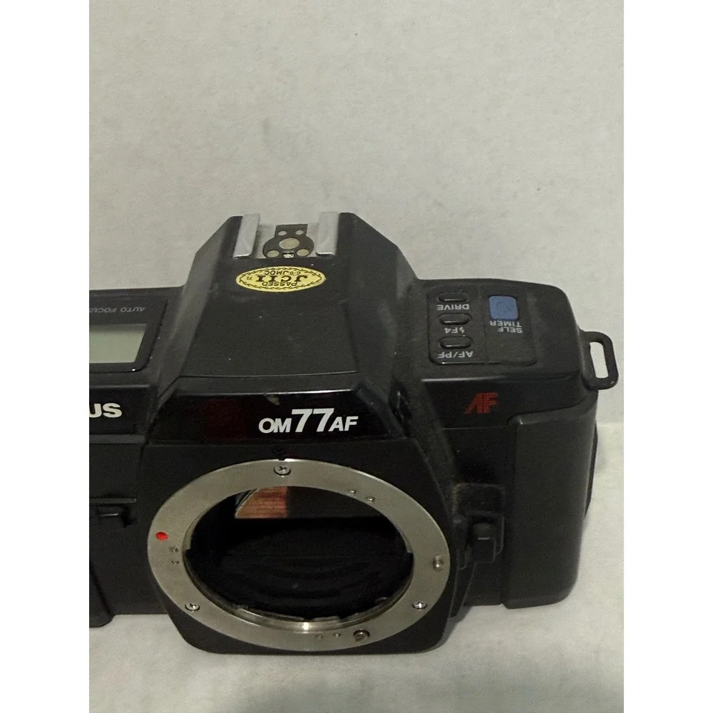 Vintage Olympus OM77AF SLR Film Camera Body Black Good Condition 2067999
